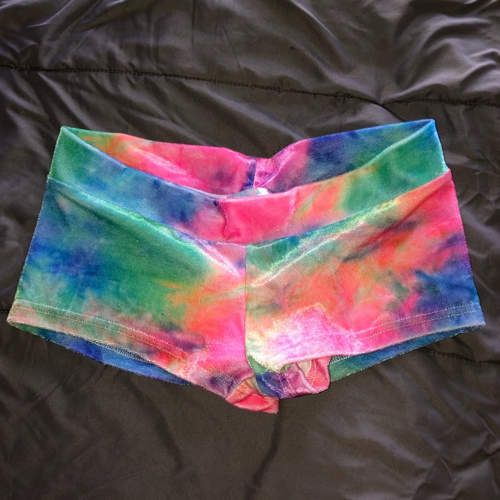 Tie dye rave booty shorts